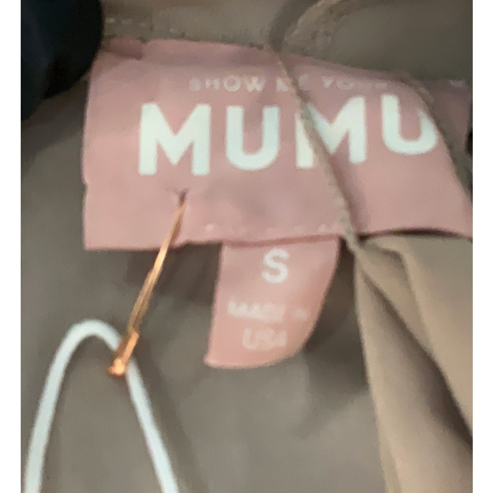 Show Me Your Mumu Jenn Chiffon Maxi Dress in Soft Beige Small New - Picture 6 of 6